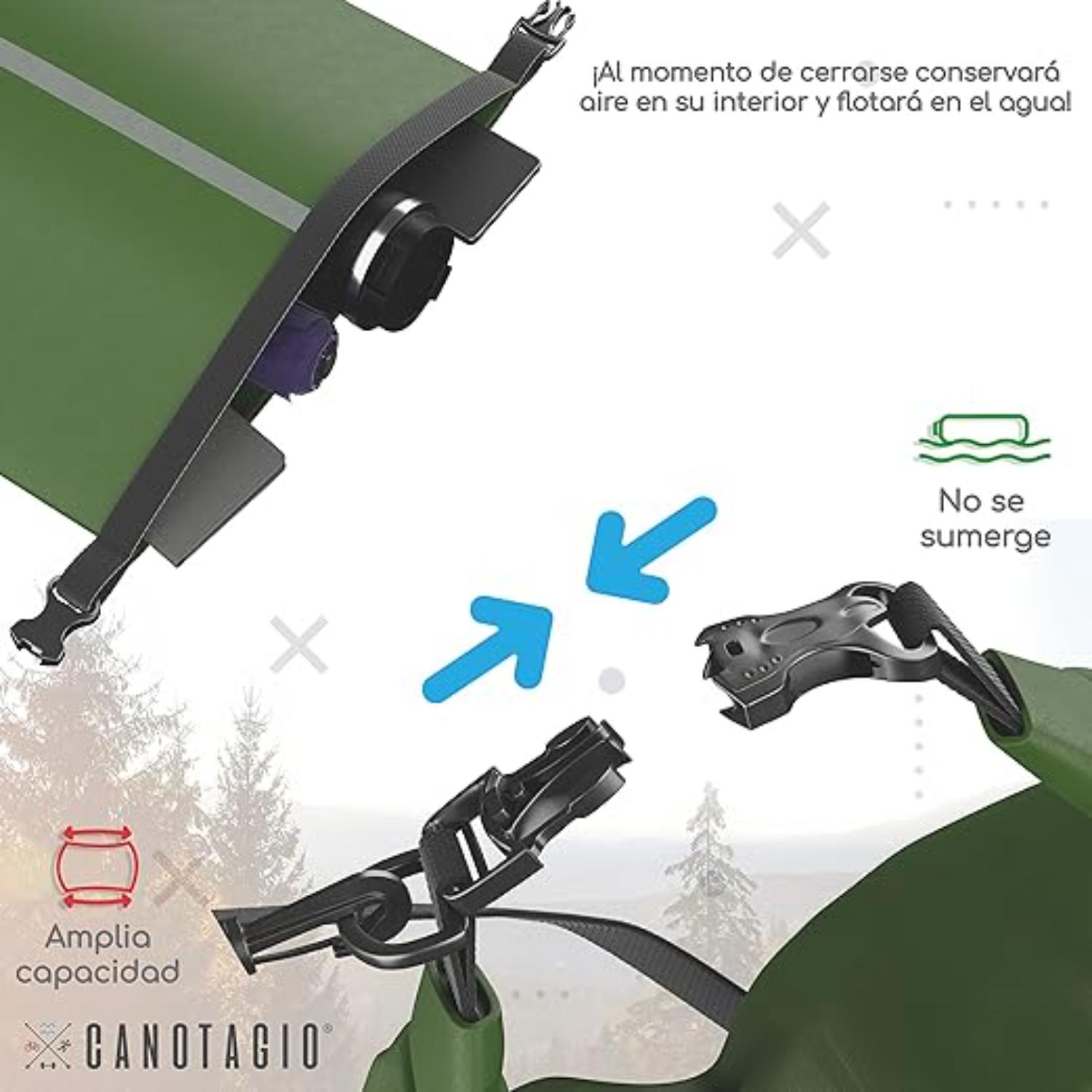 Foto 7 pulgar | Bolsa Seca Impermeable. Dry Bag Canotagio Verde de 10 Litros