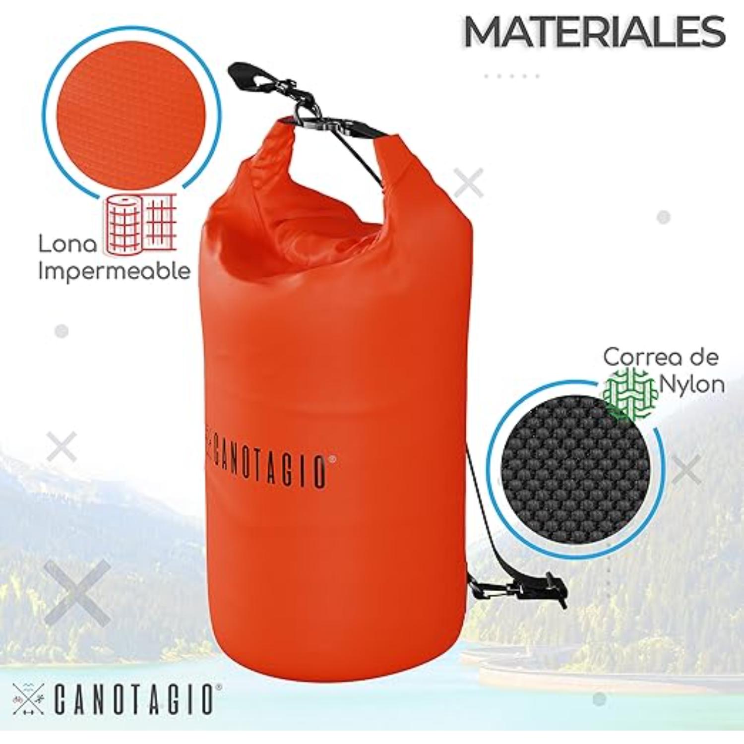 Foto 5 pulgar | Bolsa Seca Impermeable Canotagio Naranjna de 10 Litros