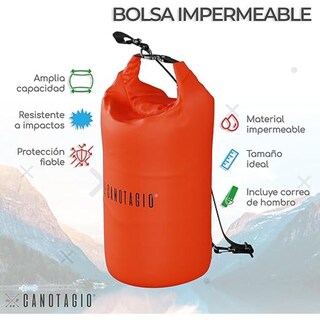 Foto 2 | Bolsa Seca Impermeable. Dry Bag Canotagio Naranja de 30 Litros