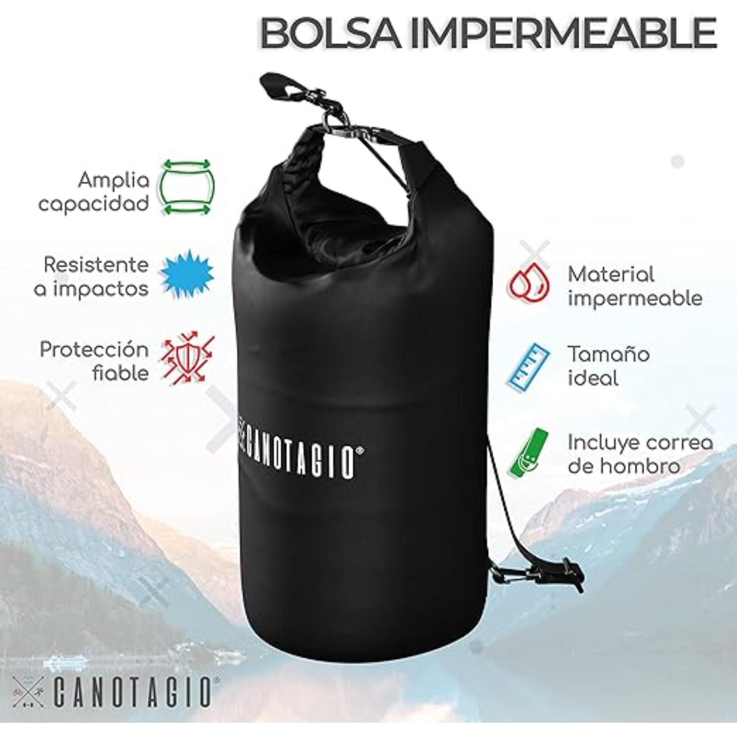Foto 3 pulgar | Bolsa Seca Impermeable. Dry Bag Canotagio Negro de 10 Litros