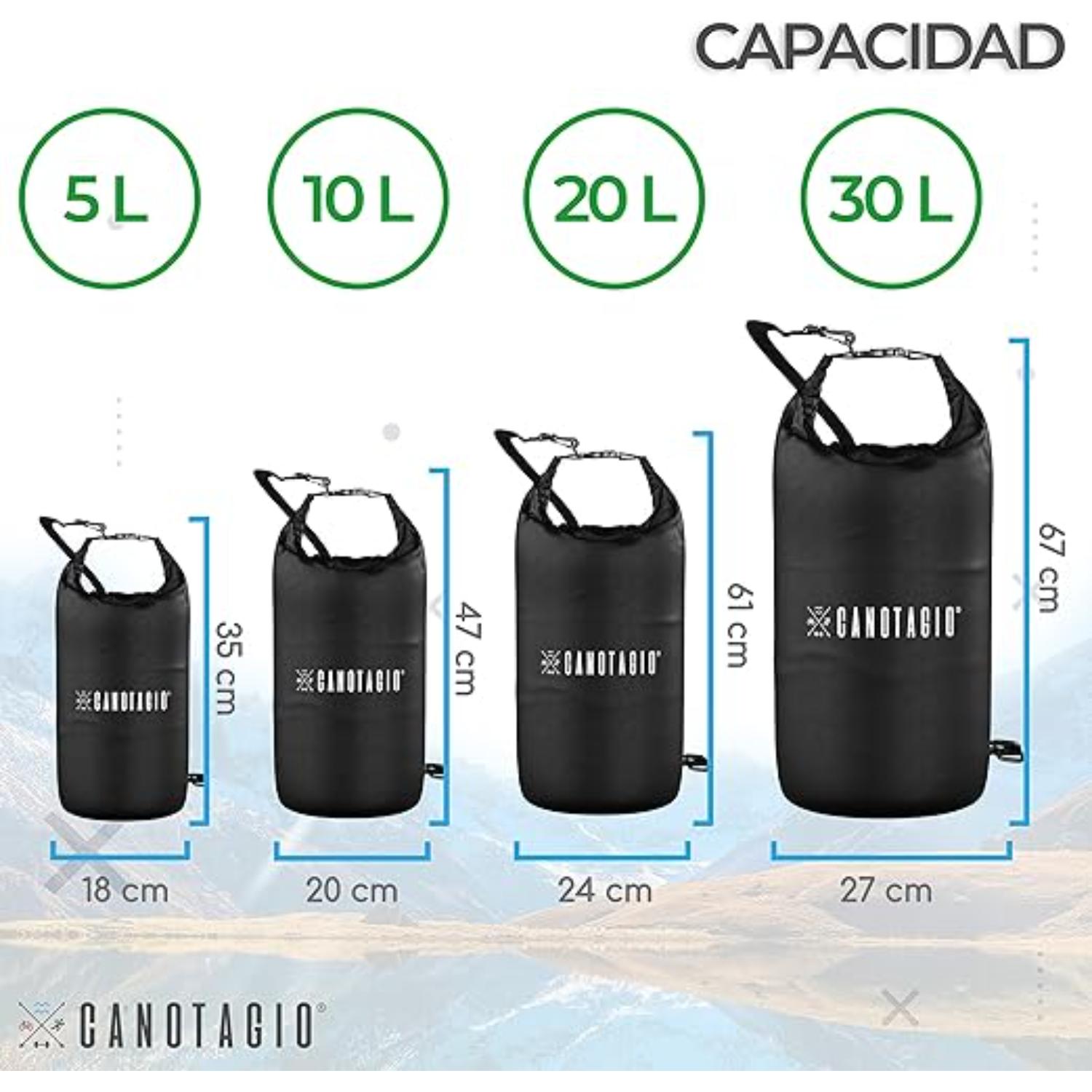 Foto 4 pulgar | Bolsa Seca Impermeable. Dry Bag Canotagio Negro de 10 Litros