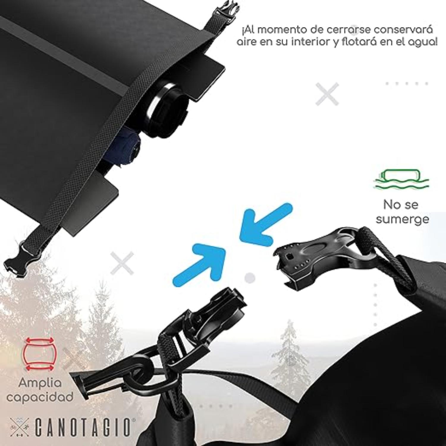 Foto 7 pulgar | Bolsa Seca Impermeable. Dry Bag Canotagio Negro de 10 Litros