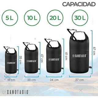 Foto 3 | Bolsa Seca Impermeable Dry Bag Canotagio Negra de 30 Litros