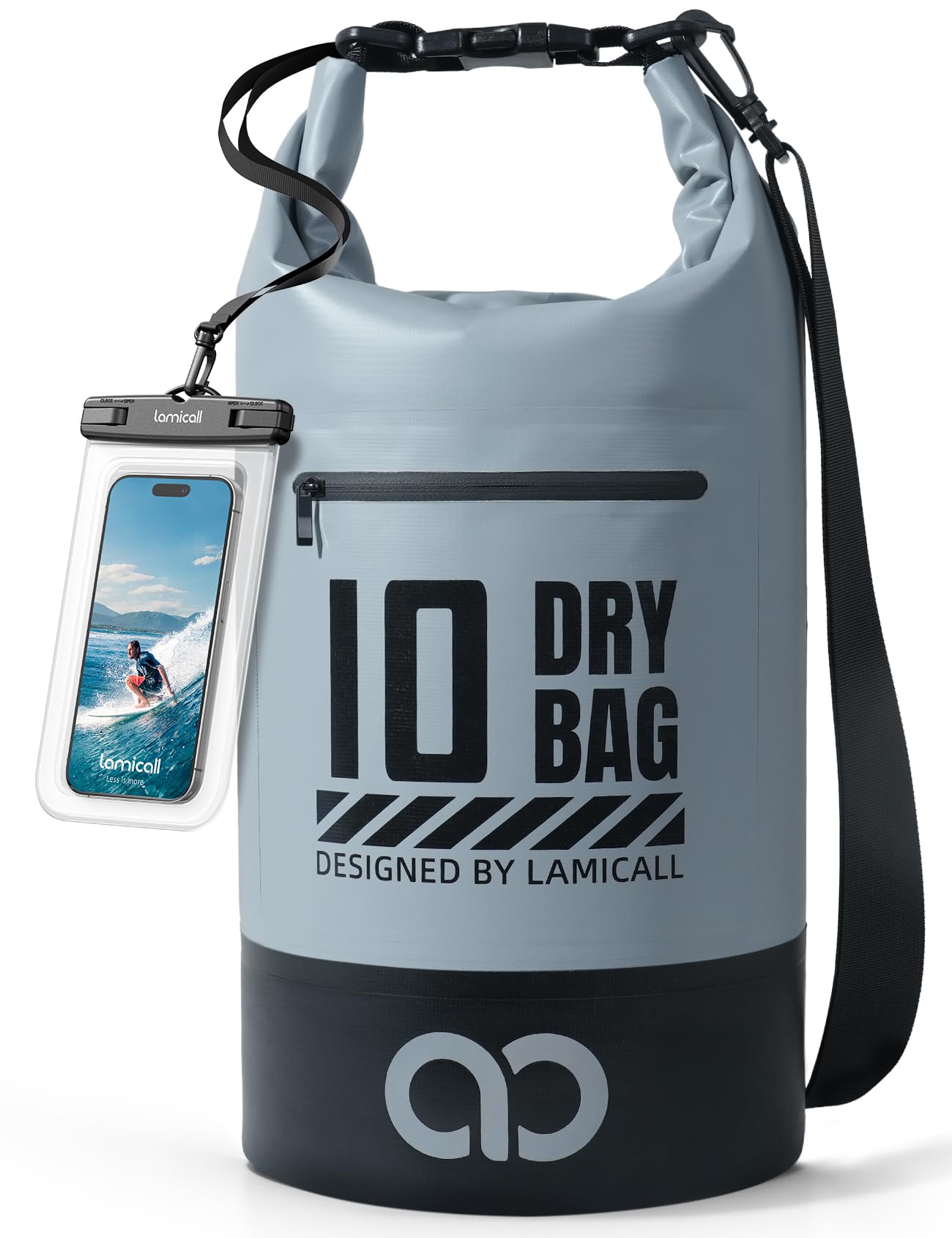 Foto 2 pulgar | Mochila Impermeable Lamicall 10l Con Funda Para Teléfono Gris - Venta Internacional.