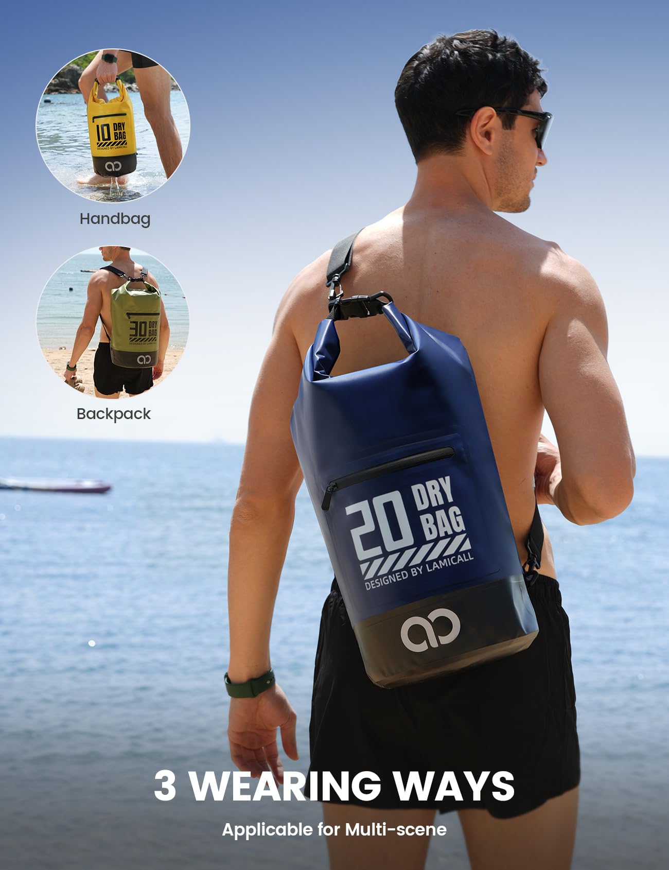 Foto 6 pulgar | Mochila Impermeable Lamicall Dry Bag 20l Con Funda Para Teléfono 10l/20l - Venta Internacional.