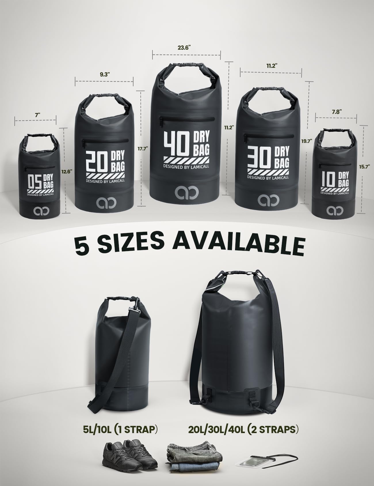 Foto 3 pulgar | Mochila Impermeable Lamicall Dry Bag 20l Con Funda Para Teléfono 10l/20l - Venta Internacional.
