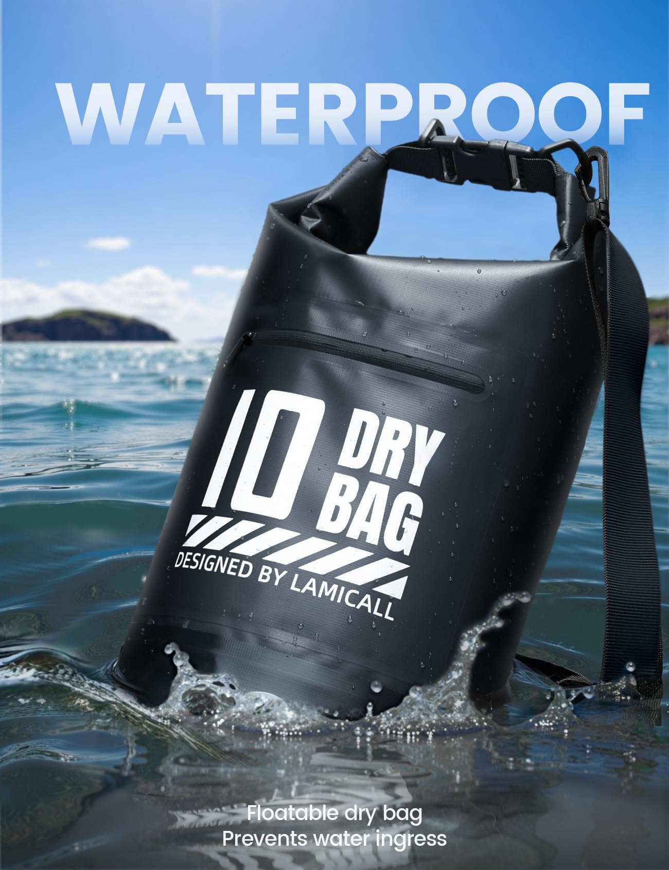 Foto 4 pulgar | Mochila Impermeable Lamicall Dry Bag 20l Con Funda Para Teléfono 10l/20l - Venta Internacional.