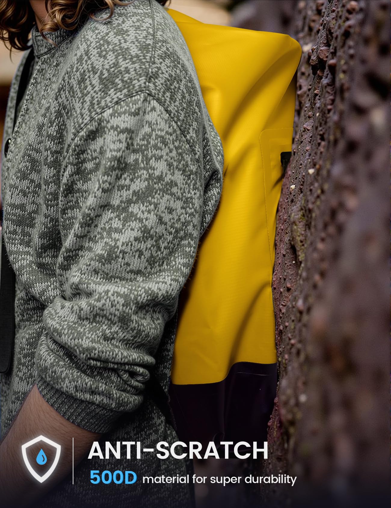 Foto 5 pulgar | Mochila Impermeable Lamicall Dry Bag De 20 Litros Con Funda Para Teléfono, Color Amarillo - Venta Internacional.