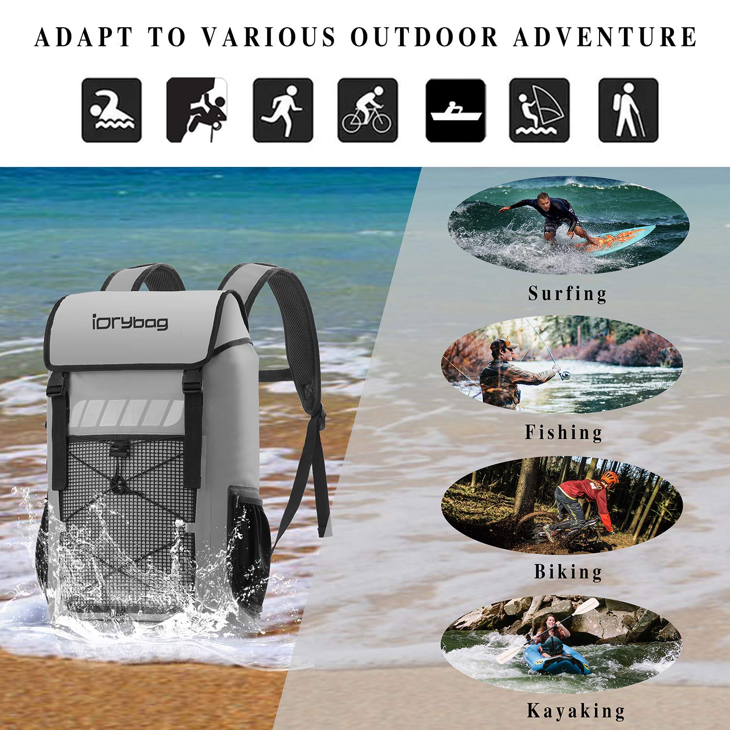 Foto 7 pulgar | Mochila Impermeable Idrybag 25l/45l Para Hombre - Venta Internacional.