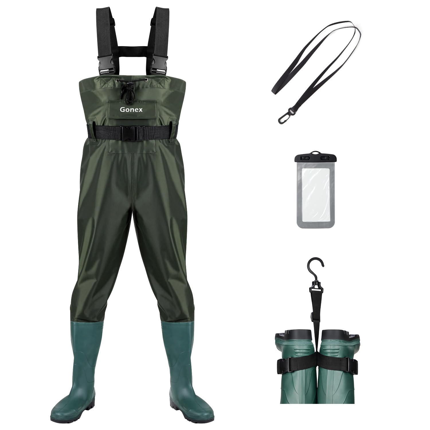 Foto 2 pulgar | Chest Waders Gonex Waterproof 70d De Nailon Para Hombre Y Mujer, Color Verde - Venta Internacional.