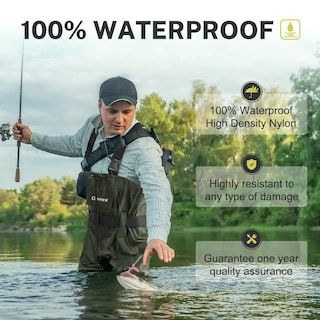 Foto 4 | Chest Waders Gonex Waterproof 70d De Nailon Para Hombre Y Mujer, Color Verde - Venta Internacional.