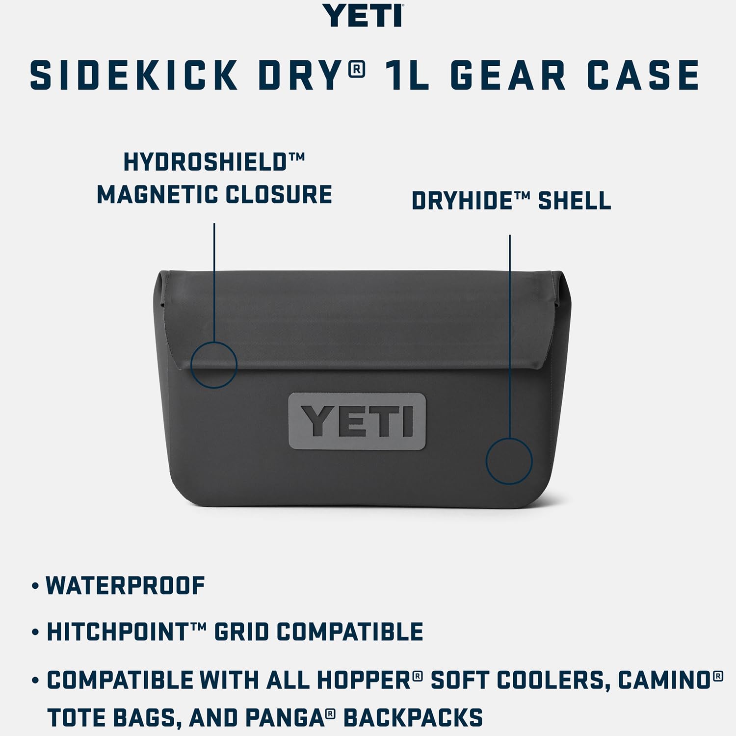 Foto 3 pulgar | Gear Case Yeti Sidekick Dry, 1 Litro, Resistente Al Agua, Color Carbón - Venta Internacional.