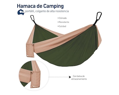 Foto 2 | Hamaca Bluelander AIDPAN-20651 color Verde Portátil para Acampar al Aire Libre en Jardines y Viajes