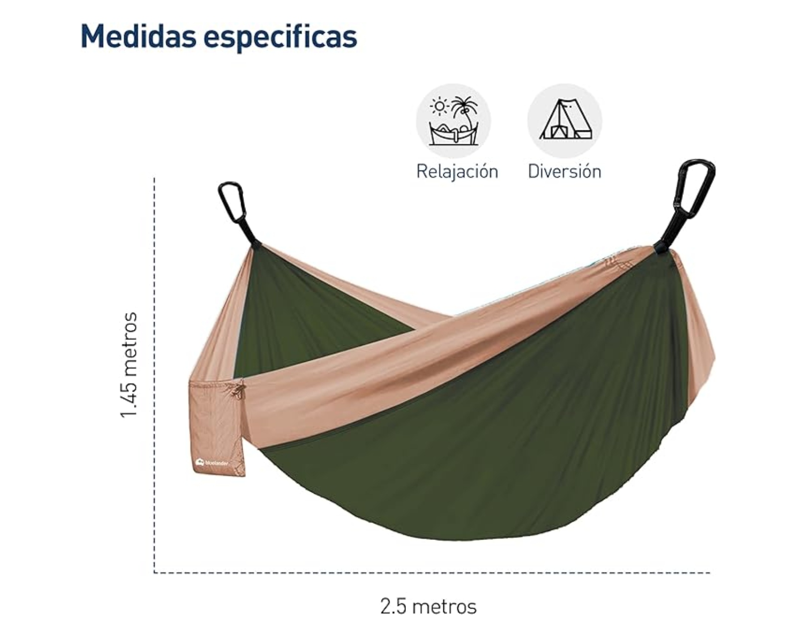 Foto 5 pulgar | Hamaca Bluelander AIDPAN-20651 color Verde Portátil para Acampar al Aire Libre en Jardines y Viajes