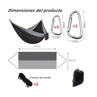 Foto 2 | Hamaca Algodón Para Exterior Jardín Camping Portátil Eo Safe Imports Esi-14693 Multicolor
