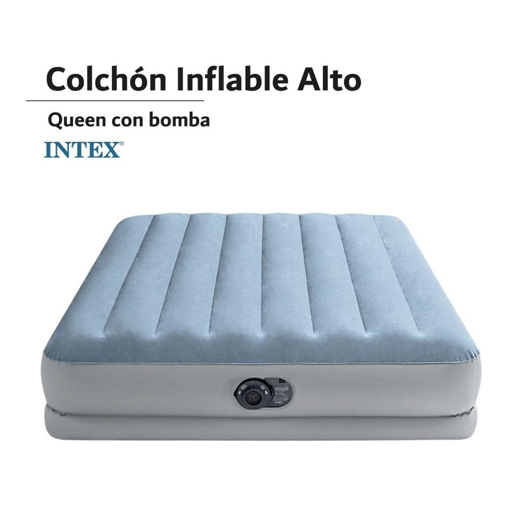 Foto 3 pulgar | Colchón Inflable Intex 64167ED color Gris Queen Size con Bomba