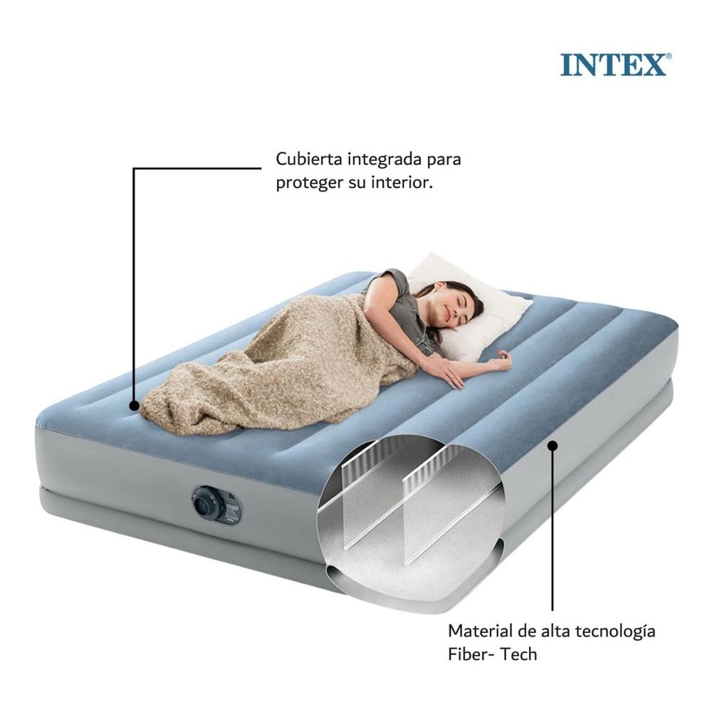 Foto 3 | Colchón Inflable Intex 64167ED color Gris Queen Size con Bomba