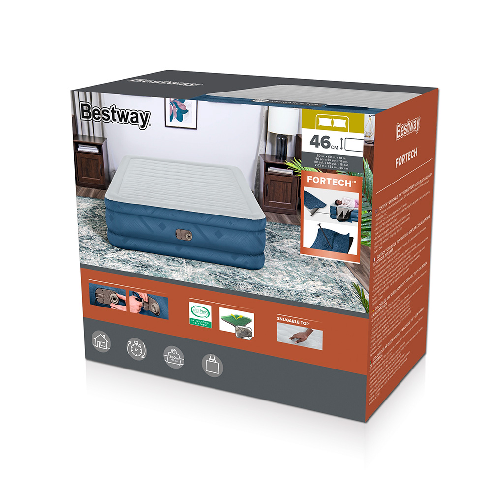 Foto 4 | Colchón Inflable Queen Size color Azul Cama Aire Con Bomba Integrada Bestway