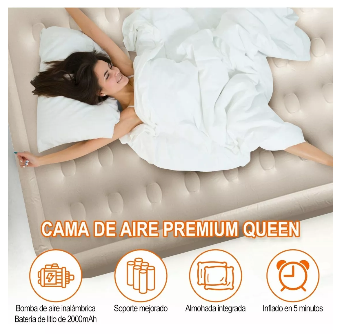 Foto 4 | Colchones Inflables Queen Size Belug Con 2000mah Bomba Eléctrica