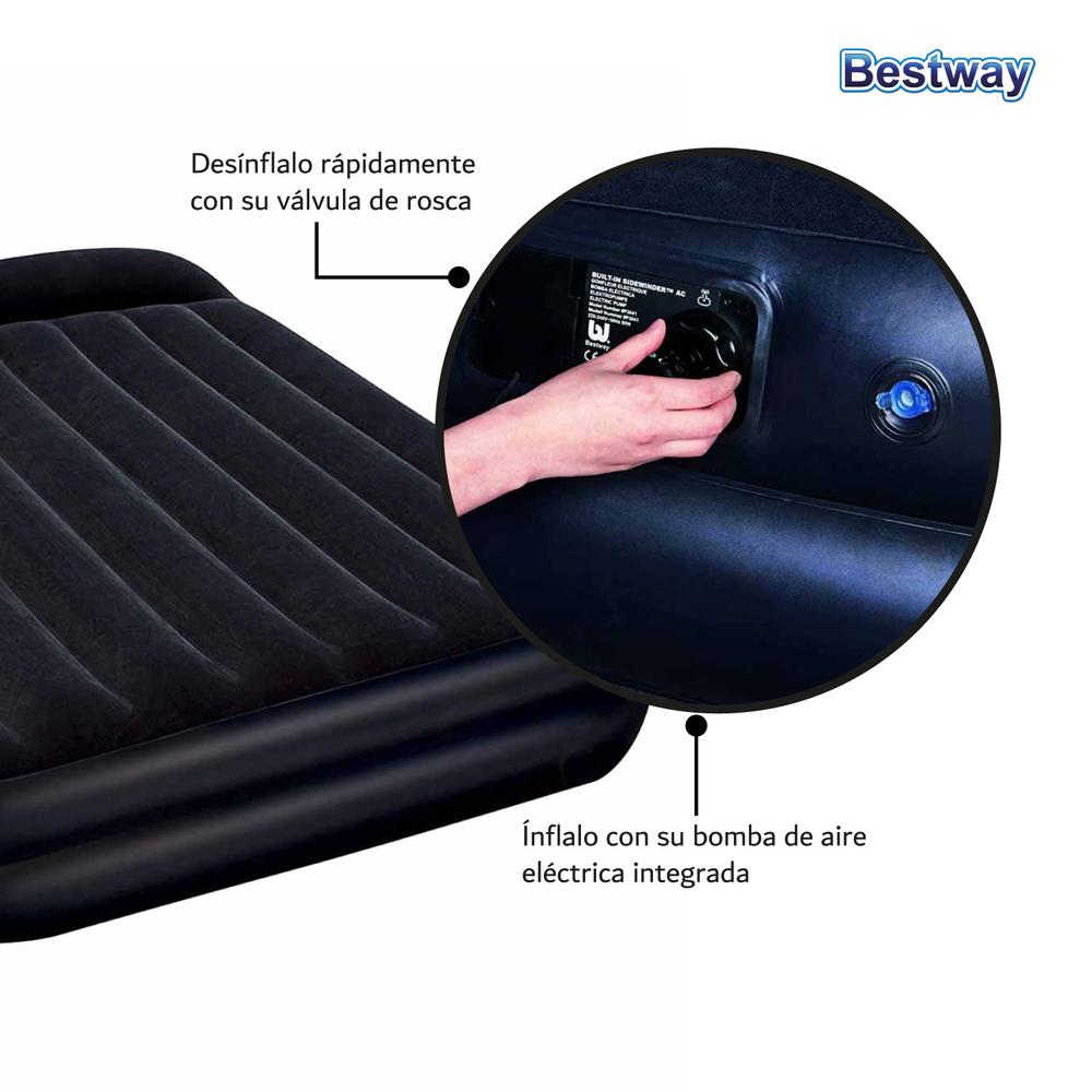 Foto 3 | Colchón Inflable Queen Size Bestway Tritech con Bomba Aire 203cm