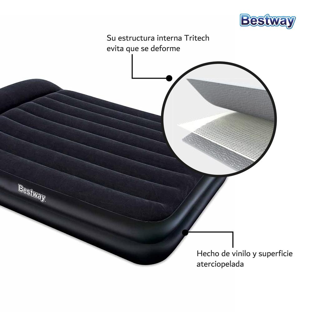 Foto 6 | Colchón Inflable Queen Size Bestway Tritech con Bomba Aire 203cm