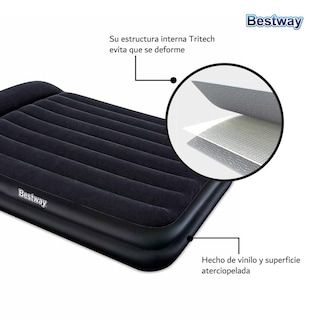 Foto 6 | Colchón Inflable Queen Size Bestway Tritech con Bomba Aire 203cm