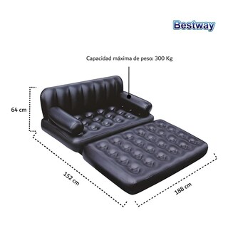 Foto 5 | Sillón Inflable Bestway 75054 color Negro Multiposición 5 en 1 para Camping