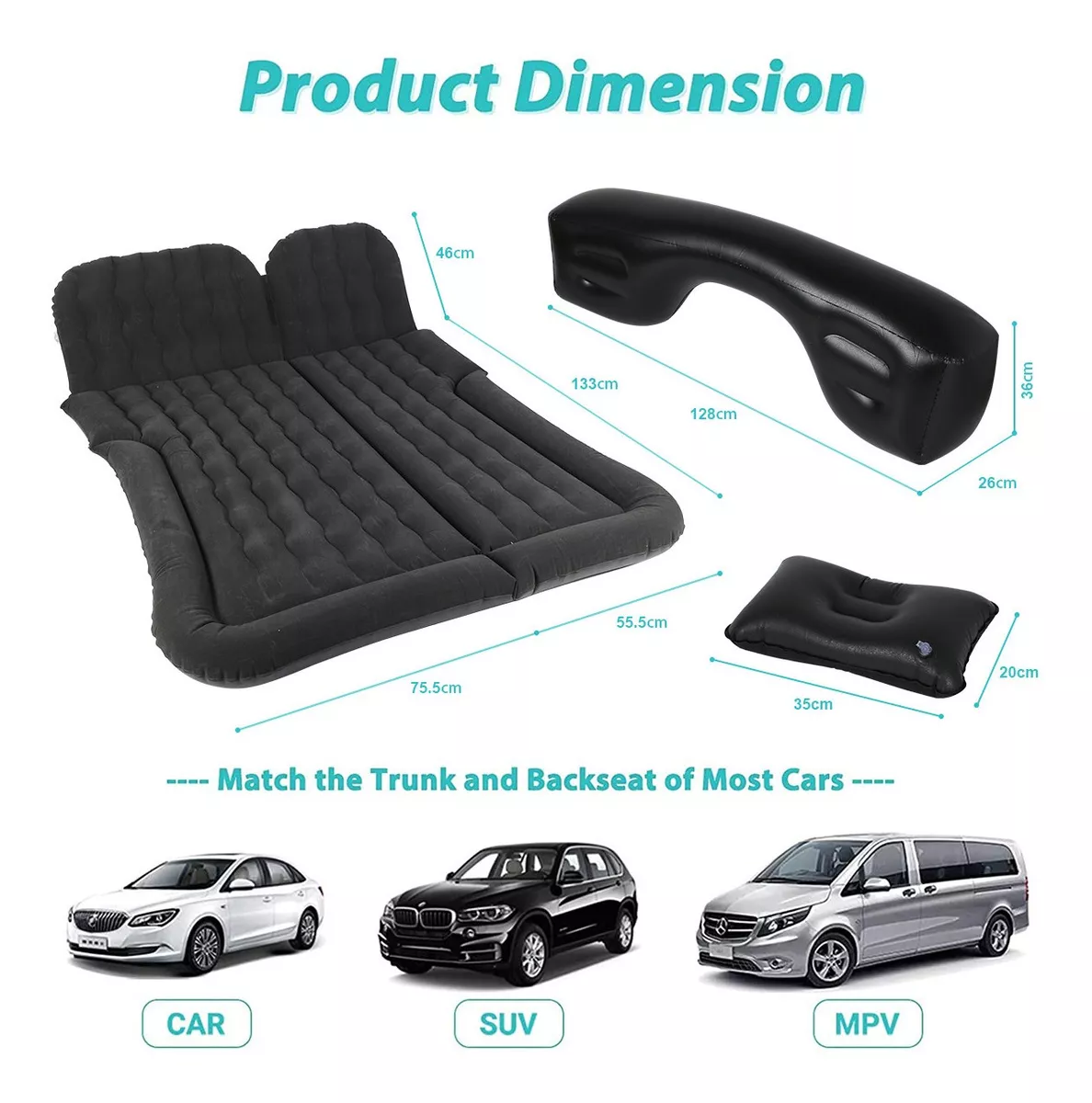 Foto 4 pulgar | Cama Inflable BELUG 175 x 130 cm Negro