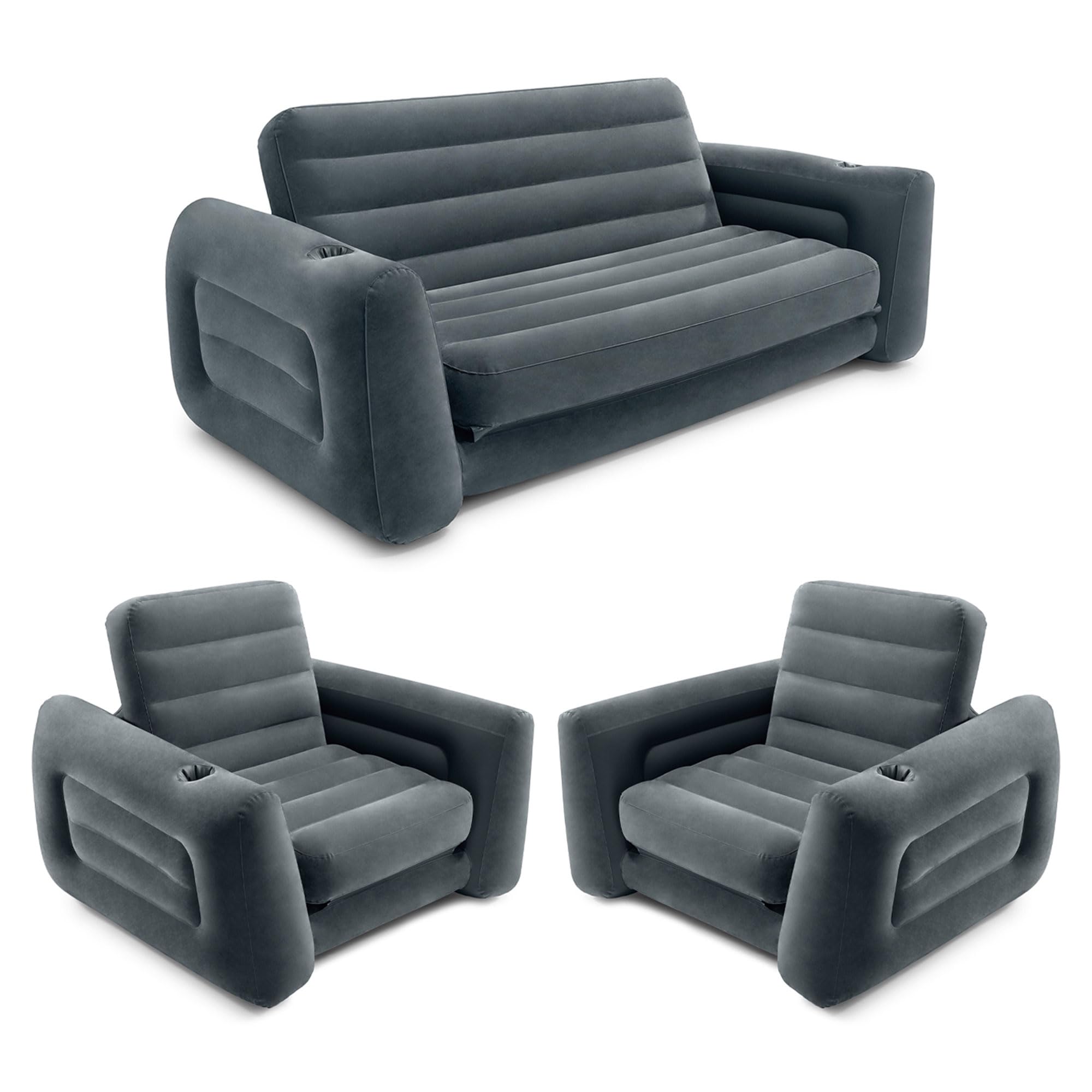 Foto 2 pulgar | Juego de Muebles Inflables Intex Gris Oscuro - Venta Internacional