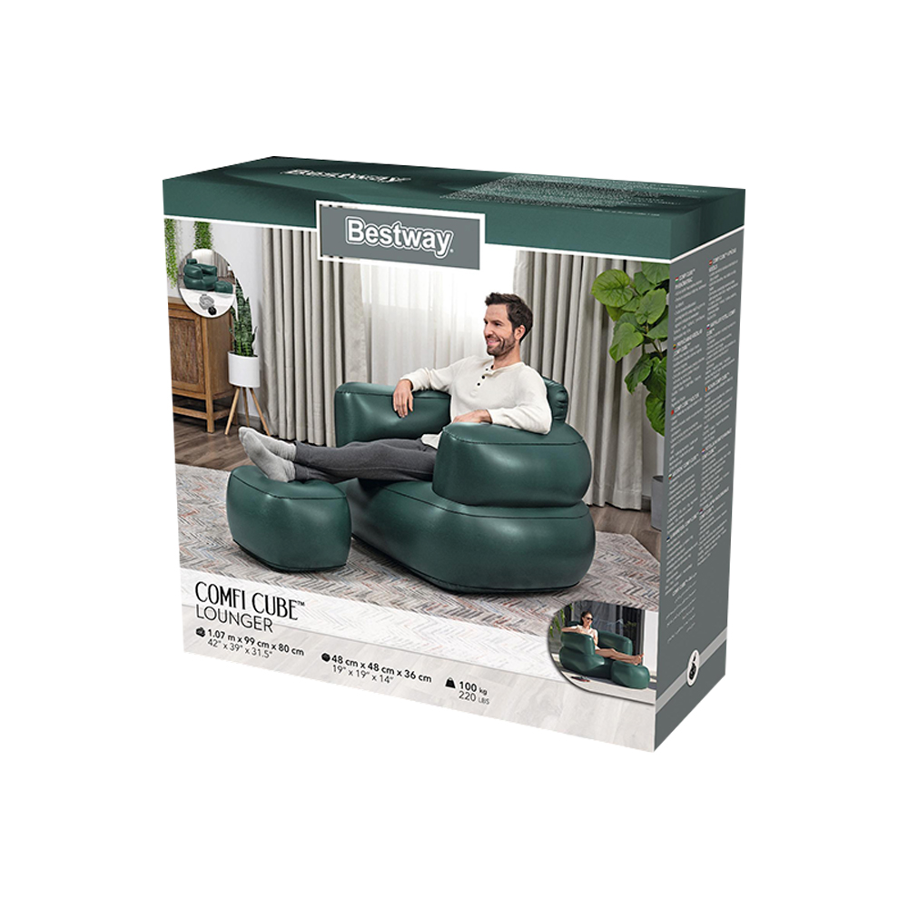 Foto 3 | Sillon Inflable Bestway Reposable Comfi Cube Calidad Premium Color Verde