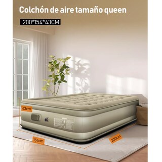 Foto 2 | Colchón Inflable Matrimonial Bomba Aire Eléctrica Recargable Eo Safe Imports Esi-16477 Beige