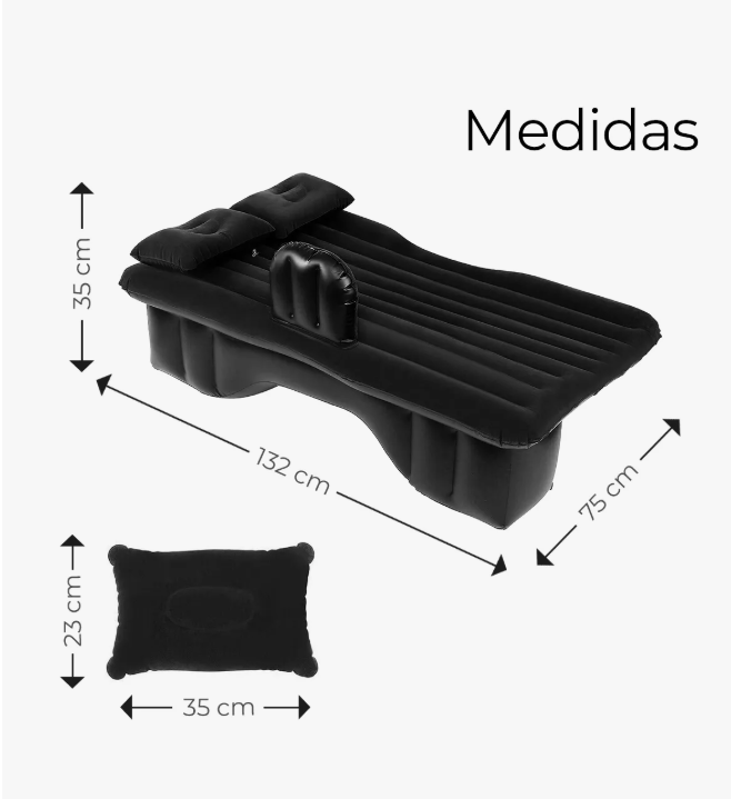 Foto 4 pulgar | Colchón Inflable Para Coche, Asiento Trasero De Auto Con Bomba