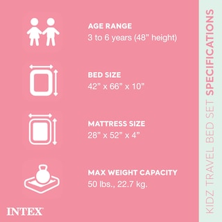Foto 2 | Cama Inflable De Viaje Para Niños Intex 66810ep Con Bomba Manual Y Bolsa - Venta Internacional.