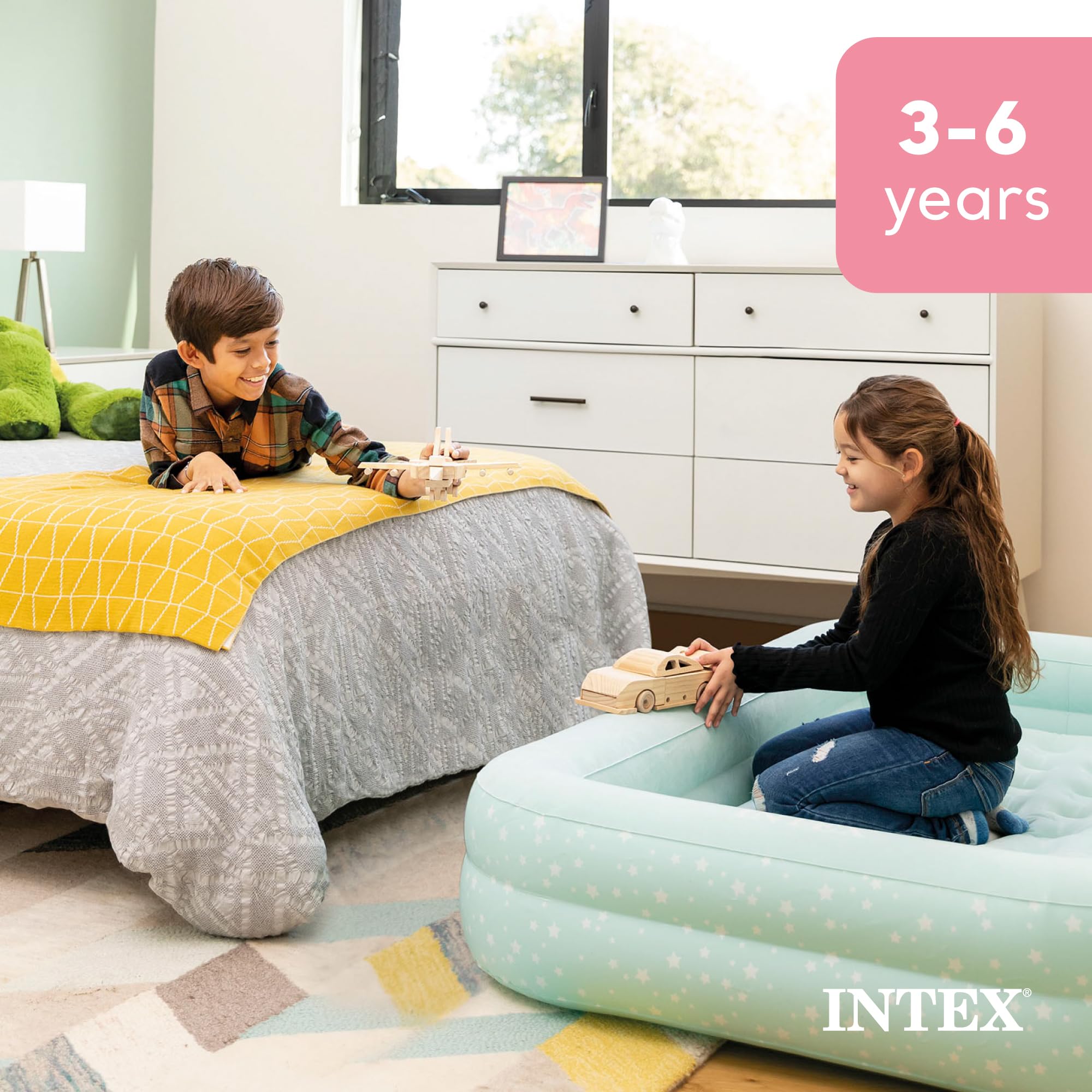 Foto 7 | Cama Inflable De Viaje Para Niños Intex 66810ep Con Bomba Manual Y Bolsa - Venta Internacional.