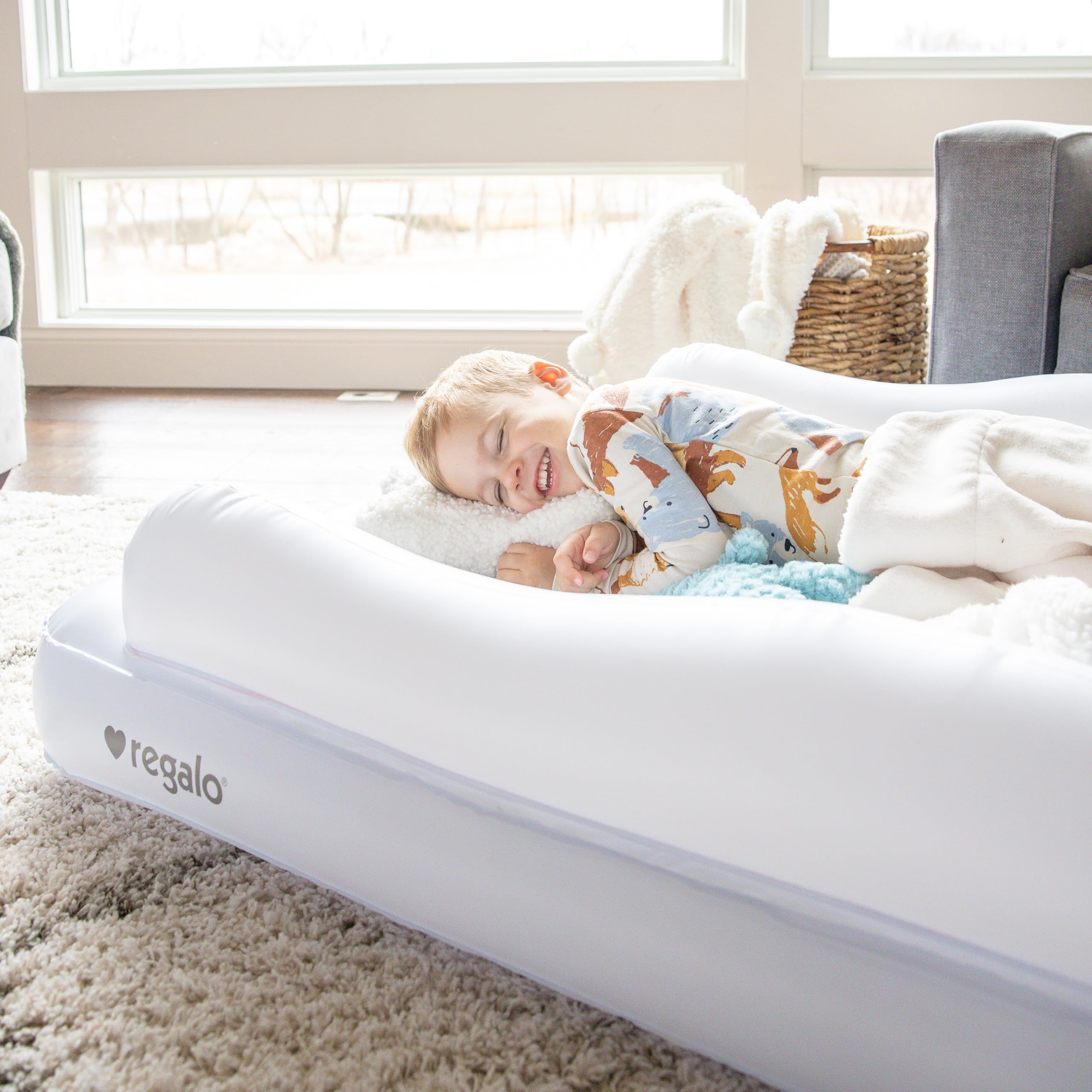 Foto 3 pulgar | Cama Inflable De Viaje Para Niños Pequeños, Regalo, Con Protectores De Barandilla - Venta Internacional.
