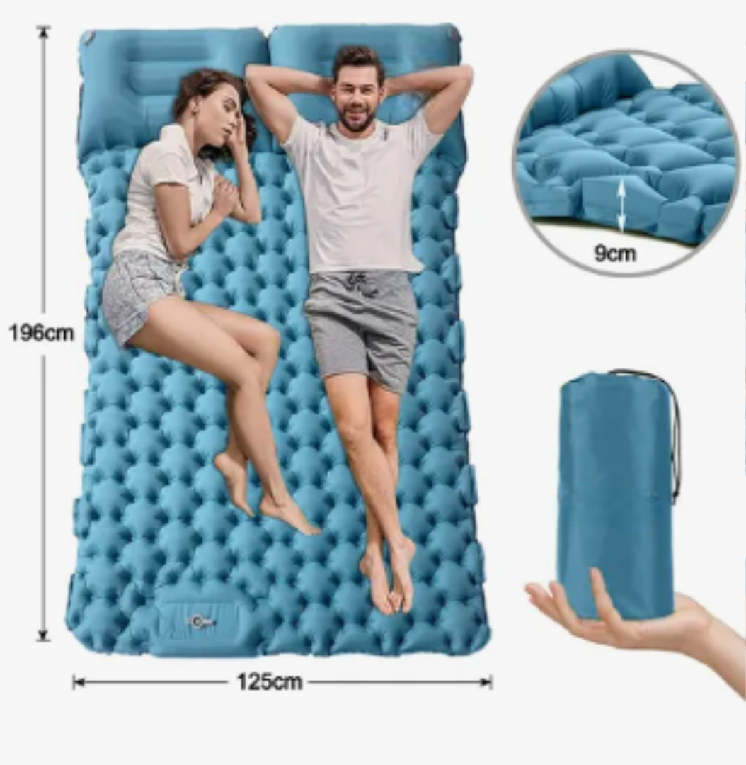Foto 2 | Xtellar Colchoneta Inflable Doble Acampar Ultraligera Portáti Color Celeste
