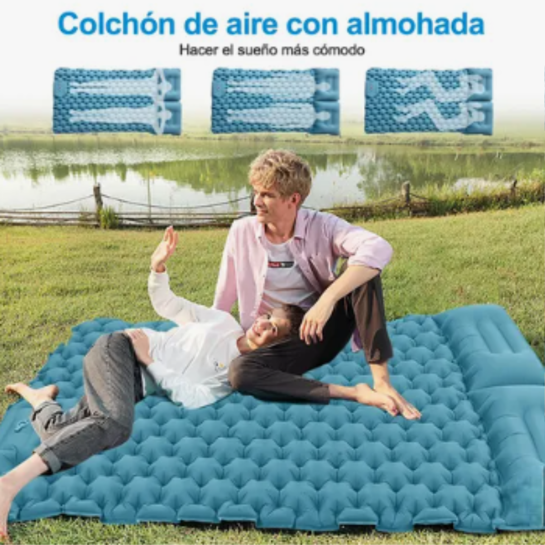Foto 4 | Xtellar Colchoneta Inflable Doble Acampar Ultraligera Portáti Color Celeste