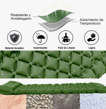 Foto 2 | Xtellar Colchoneta Acampar Ultraligera Portátil Con Almohada Color Verde