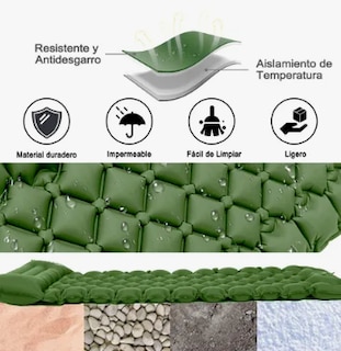 Foto 2 | Xtellar Colchoneta Acampar Ultraligera Portátil Con Almohada Color Verde