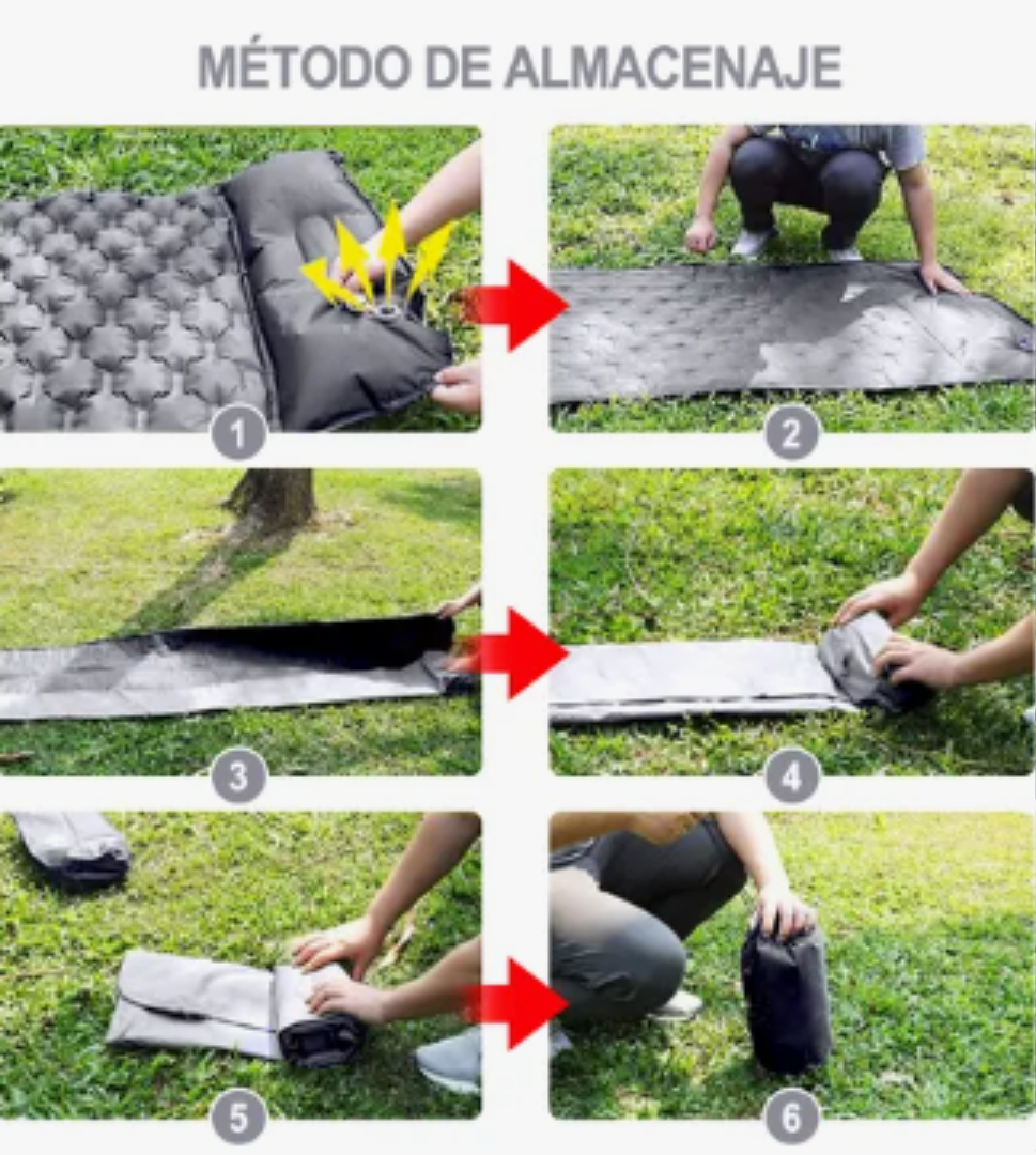 Foto 4 pulgar | Xtellar Colchoneta Acampar Ultraligera Portátil Con Almohada Color Gris Oscuro