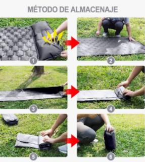 Foto 3 | Xtellar Colchoneta Acampar Ultraligera Portátil Con Almohada Color Gris Oscuro