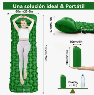 Foto 2 | Colchón Xtellar Inflable Alfombra De Camping Portátil Con Almohada
