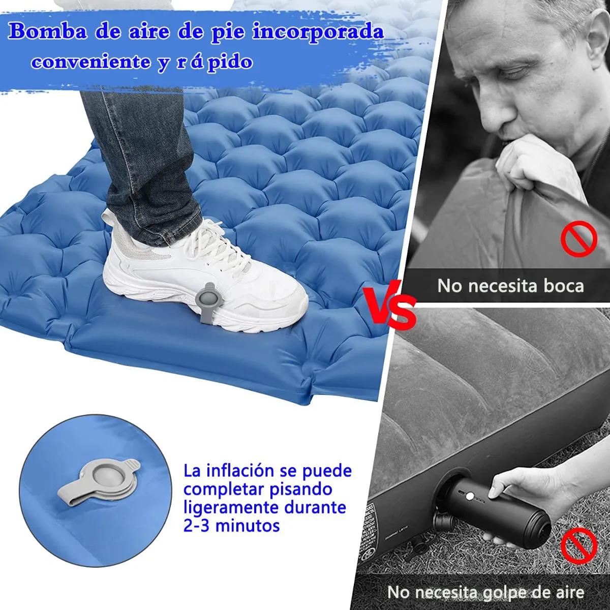 Foto 4 pulgar | Colchón Inflable De Dormir Doble Portátil Lab.g Gris