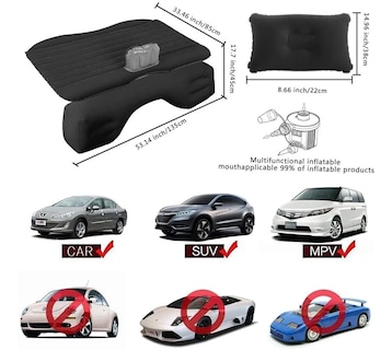 Foto 3 | Cama Inflable Belug Colchón De Auto Asiento Trasero Color Negro