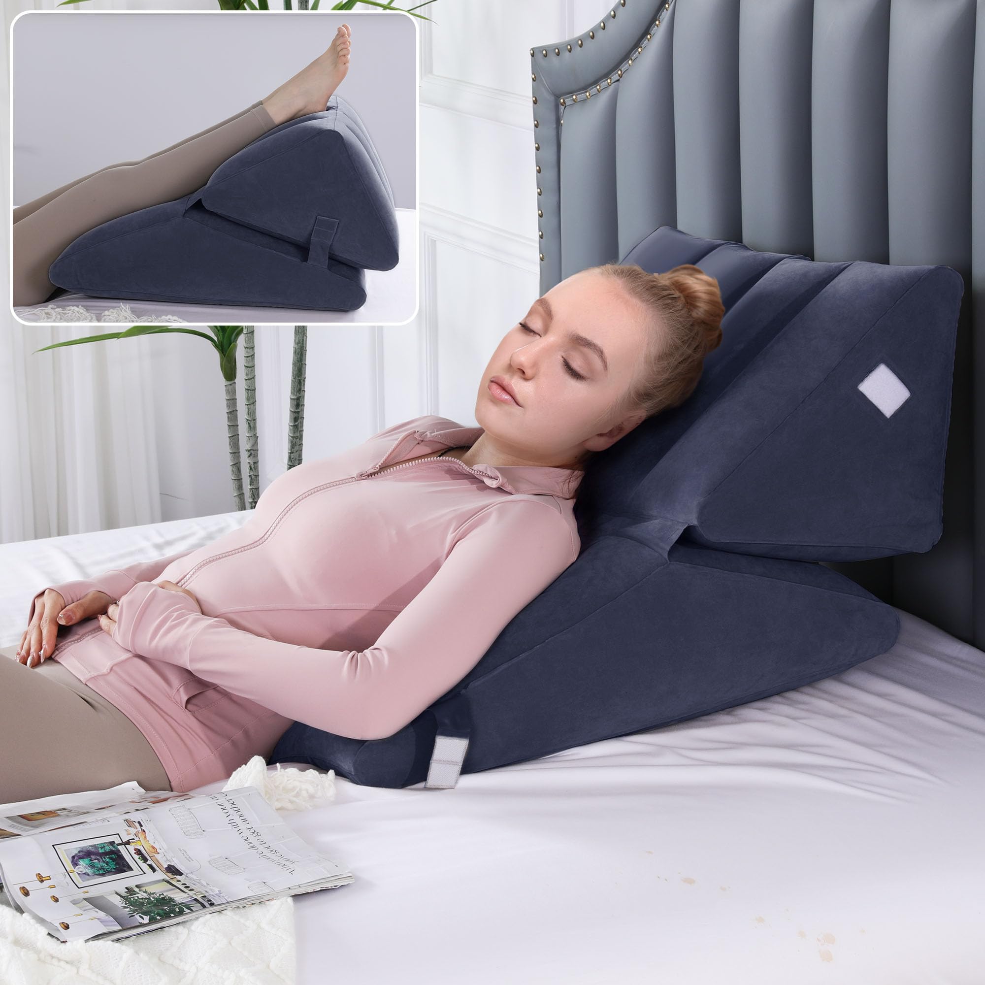 Foto 1 | Almohada Inflable en Forma de Cuña Azul - Venta Internacional