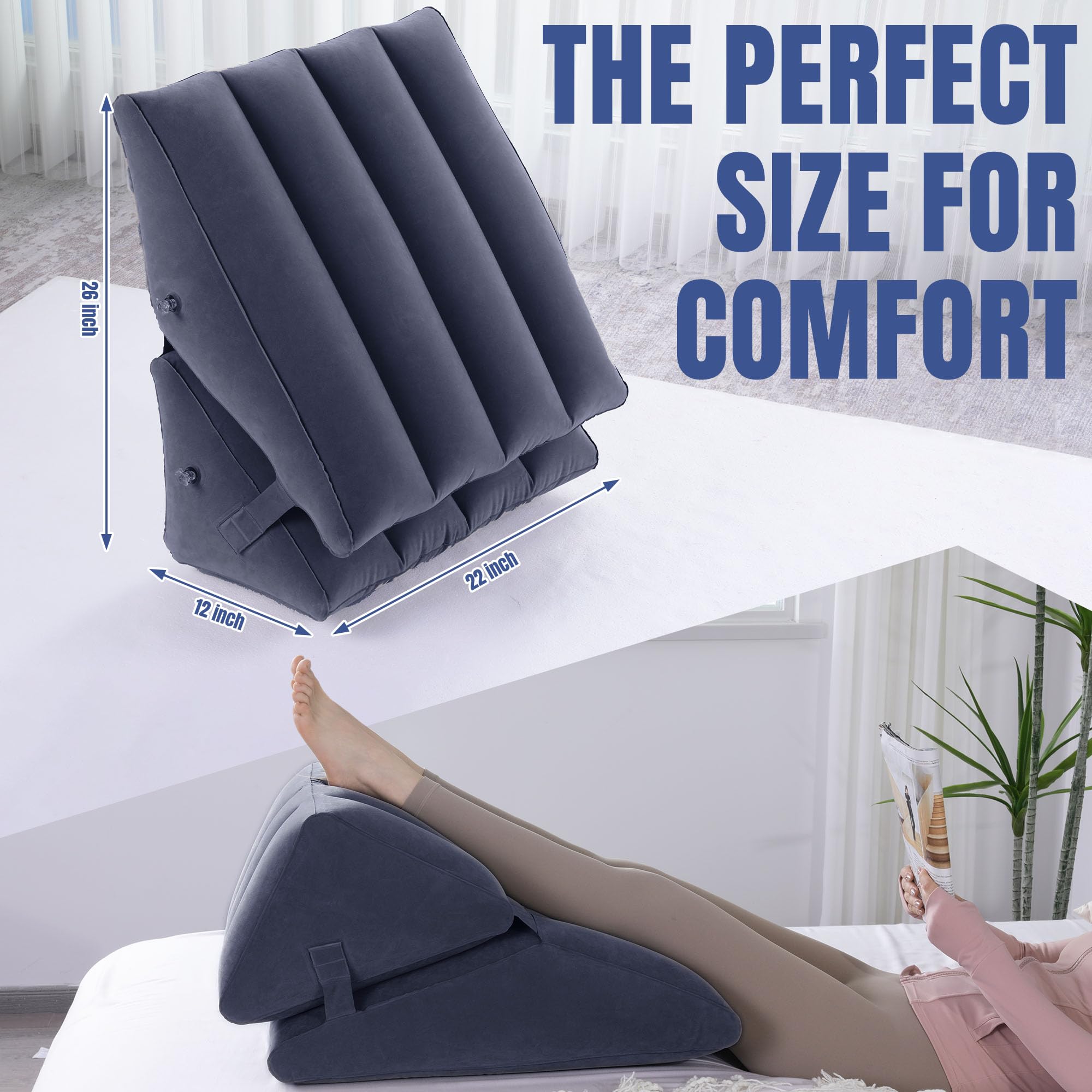 Foto 3 | Almohada Inflable en Forma de Cuña Azul - Venta Internacional