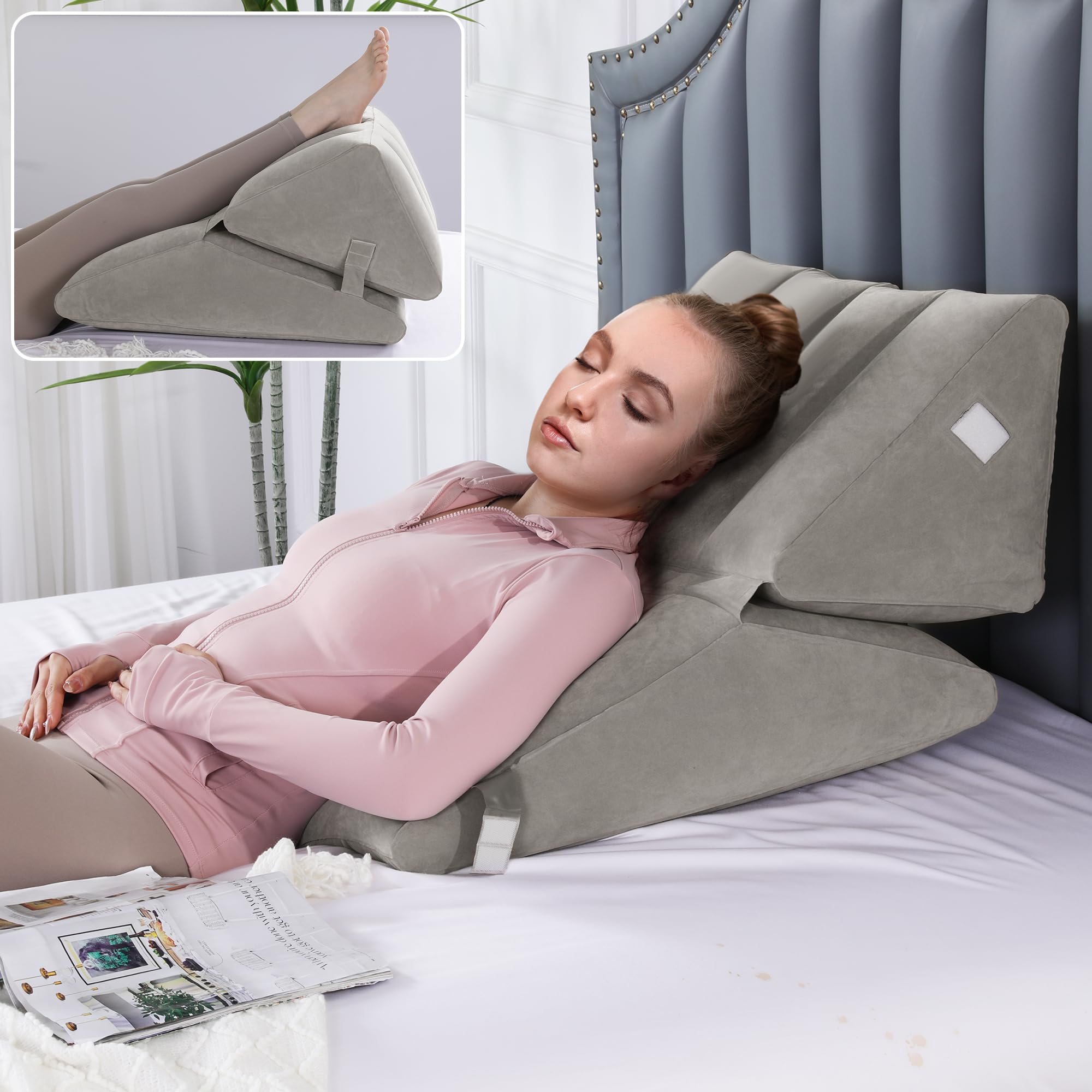 Foto 1 | Almohada Hinchable en Forma de Cuña Gris - Venta Internacional