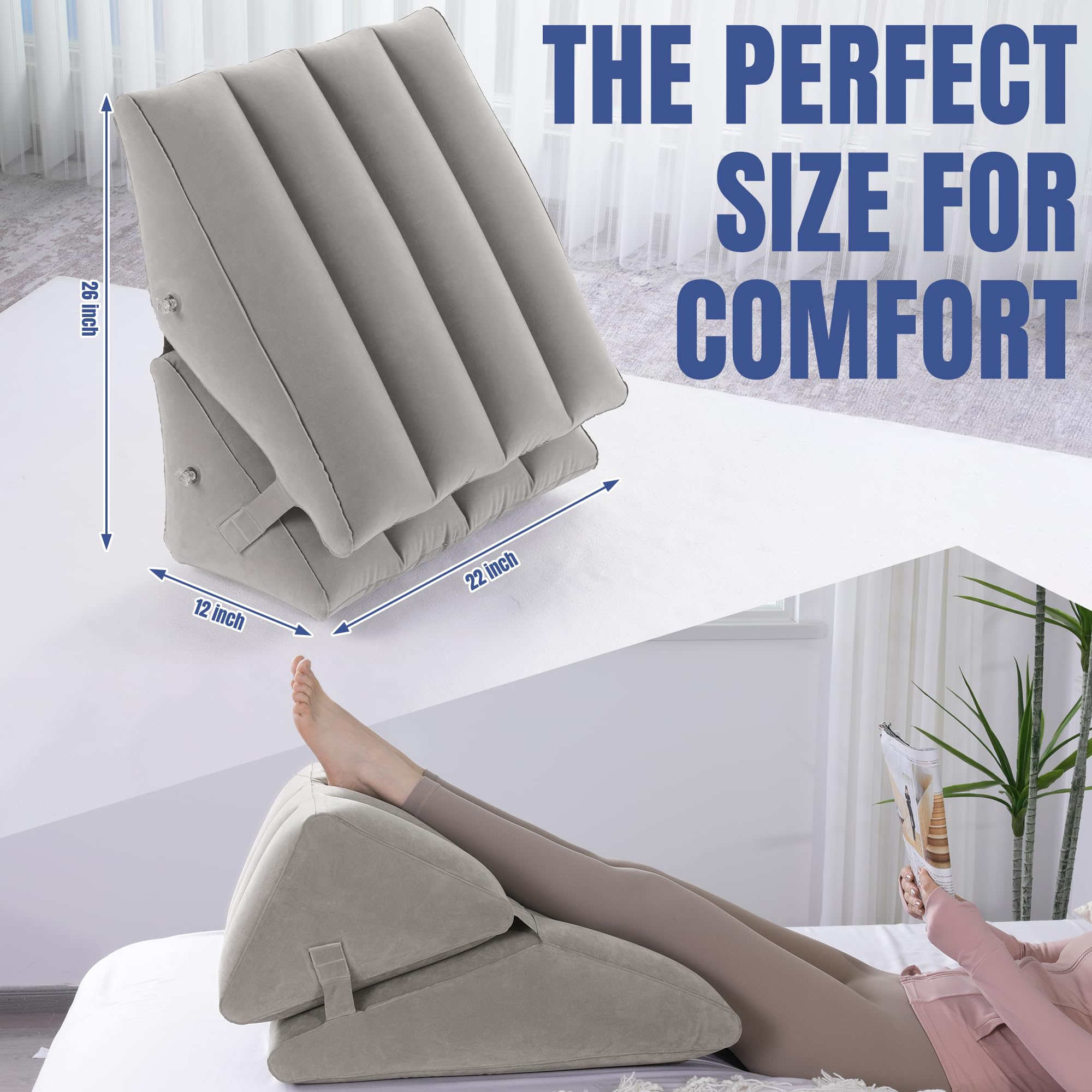 Foto 3 | Almohada Hinchable en Forma de Cuña Gris - Venta Internacional