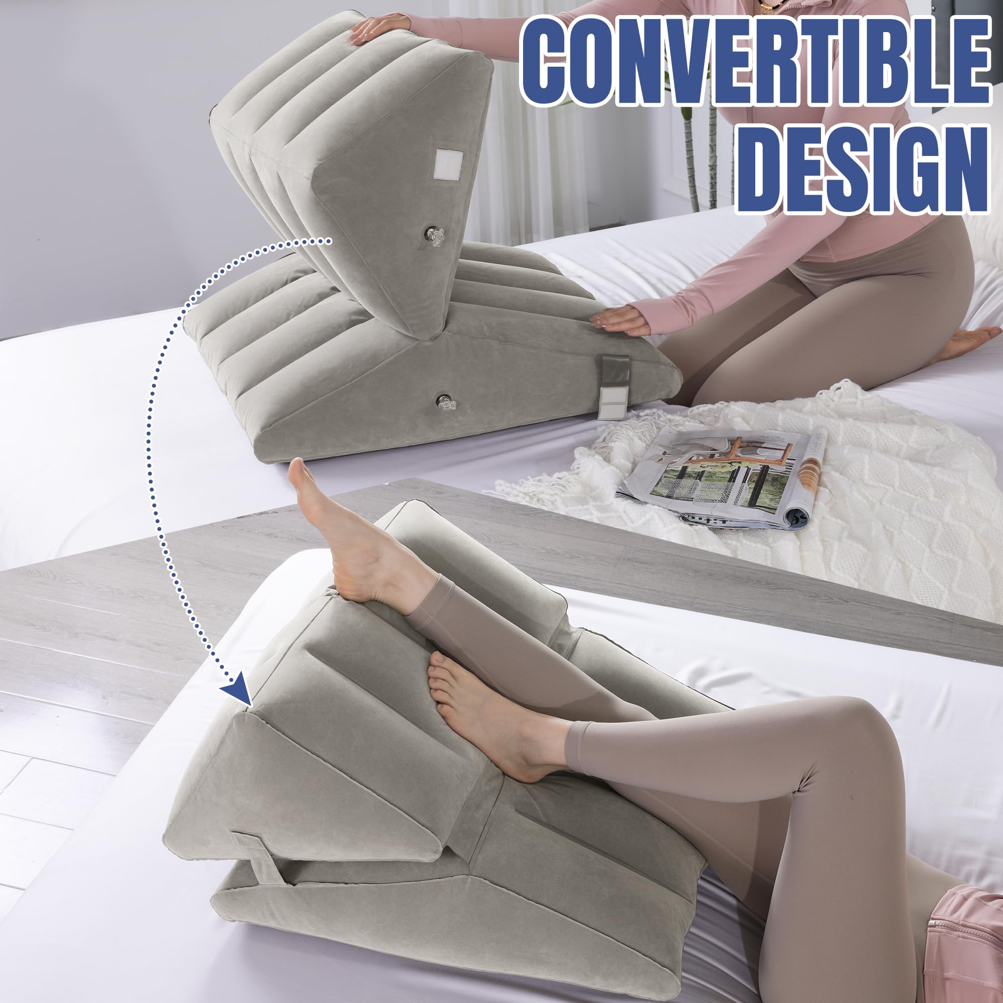 Foto 4 | Almohada Hinchable en Forma de Cuña Gris - Venta Internacional