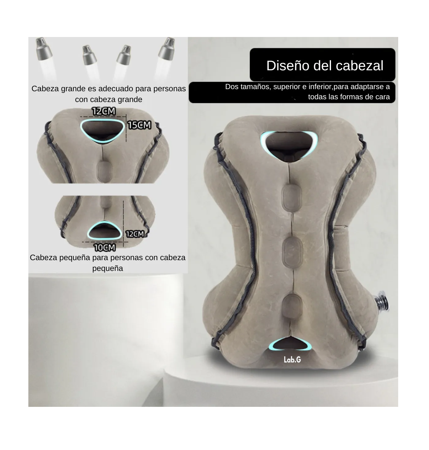 Foto 2 | Almohada De Viaje Cojín De Cuello Gris